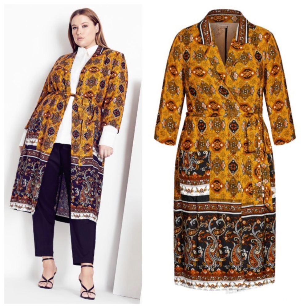 NWT REFINITY Paisley Spice Kimono Jacket - golden